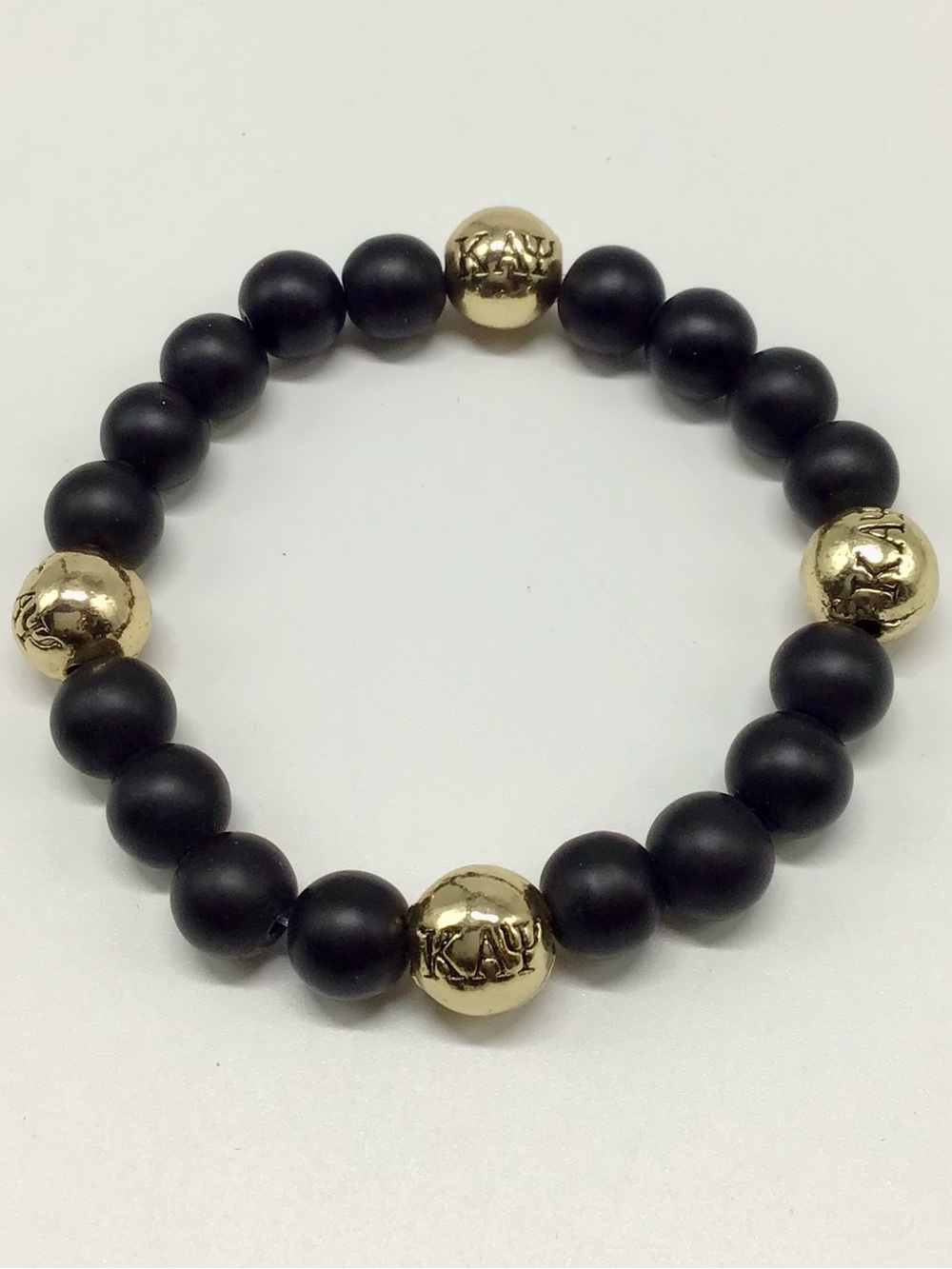 Kappa Alpha Psi Matte Black Bead Bracelet
